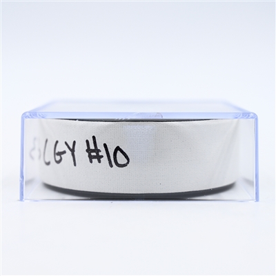 Jonathan Huberdeau - Calgary Flames - Goal Puck - February 25, 2025 vs. Washington Capitals (Capitals' 50th Anniversary Logo)
