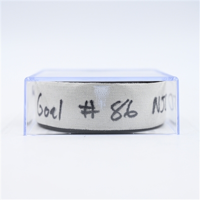 Jack Hughes - New Jersey Devils - Goal Puck - February 22, 2025 vs. Dallas Stars (Devils Logo)