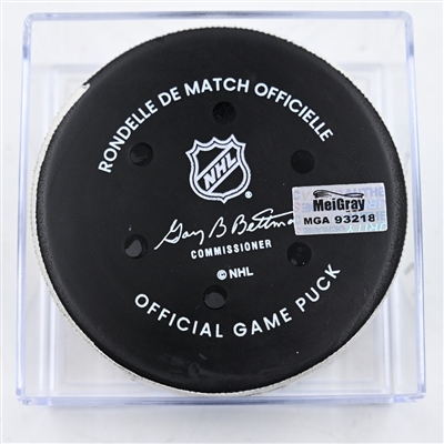 Jack Hughes - New Jersey Devils - Goal Puck - February 22, 2025 vs. Dallas Stars (Devils Logo)