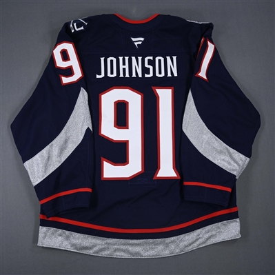 Kent Johnson - Navy Photo Shoot-Worn Jersey - 2025 Stadium Series