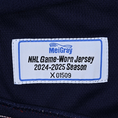 Kent Johnson - Navy Photo Shoot-Worn Jersey - 2025 Stadium Series