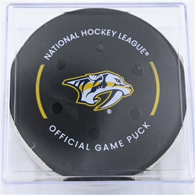 Roman Josi - Nashville Predators - Goal Puck - January 21, 2025 vs. San Jose Sharks (Predators Logo)