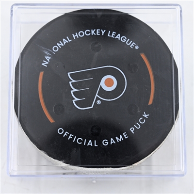 Erik Karlsson - Pittsburgh Penguins - Goal Puck - February 8, 2025 vs. Philadelphia Flyers (Flyers Logo)