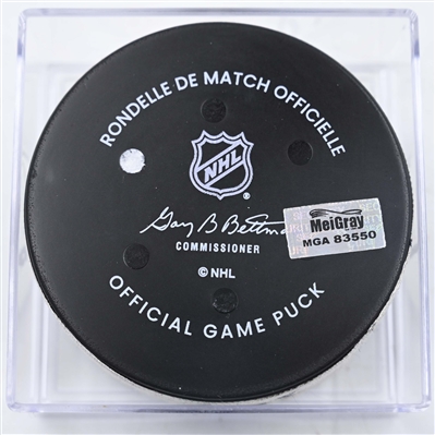 Travis Konecny - Philadelphia Flyers - Goal Puck - January 18, 2025 vs. New Jersey Devils (Devils Logo)