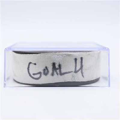 Travis Konecny - Philadelphia Flyers - Goal Puck - January 18, 2025 vs. New Jersey Devils (Devils Logo)