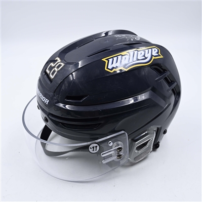 Brandon Kruse - Toledo Walleye - Team-Issued Navy, Warrior Helmet - 2025 Warrior/ECHL Hockey Heritage Classic - Autographed