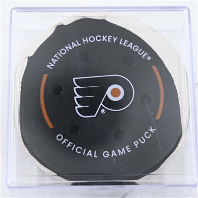 Scott Laughton - Philadelphia Flyers - Goal Puck - January 27, 2025 vs. New Jersey Devils (Flyers Logo)