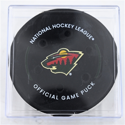 Anders Lee - New York Islanders - Goal Puck - February 8, 2025 vs. Minnesota Wild (Wild Logo)