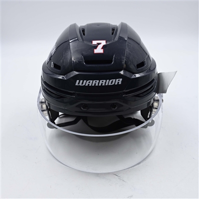 Theo Calvas - Kalamazoo Wings - Team-Issued Navy, Warrior Helmet - 2025 Warrior/ECHL Hockey Heritage Classic - Autographed