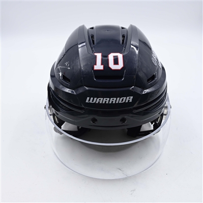 Max Humitz - Kalamazoo Wings - Team-Issued Navy, Warrior Helmet - 2025 Warrior/ECHL Hockey Heritage Classic - Autographed