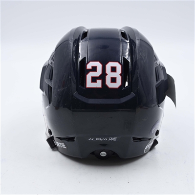 Zach Okabe - Kalamazoo Wings - Team-Issued Navy, Warrior Helmet - 2025 Warrior/ECHL Hockey Heritage Classic - Autographed