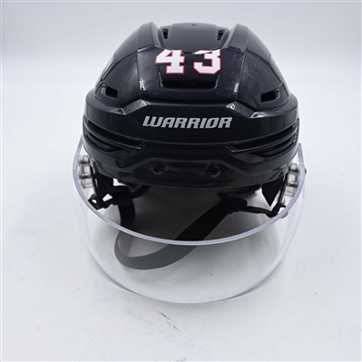 Quinn Preston - Kalamazoo Wings - Team-Issued Navy, Warrior Helmet - 2025 Warrior/ECHL Hockey Heritage Classic - Autographed