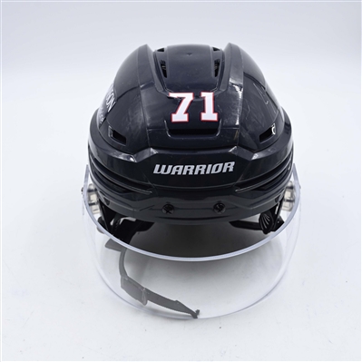 Jon Martin - Kalamazoo Wings - Team-Issued Navy, Warrior Helmet - 2025 Warrior/ECHL Hockey Heritage Classic - Autographed