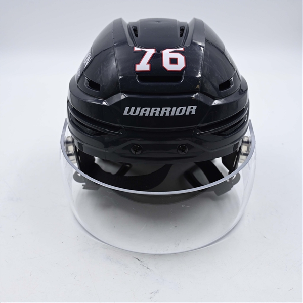 Josh Bloom - Kalamazoo Wings - Team-Issued Navy, Warrior Helmet - 2025 Warrior/ECHL Hockey Heritage Classic - Autographed