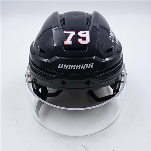 Hunter Vorva - Kalamazoo Wings - Team-Issued Navy, Warrior Helmet - 2025 Warrior/ECHL Hockey Heritage Classic - Autographed