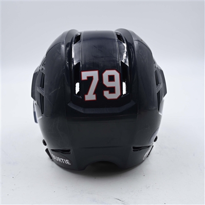 Hunter Vorva - Kalamazoo Wings - Team-Issued Navy, Warrior Helmet - 2025 Warrior/ECHL Hockey Heritage Classic - Autographed