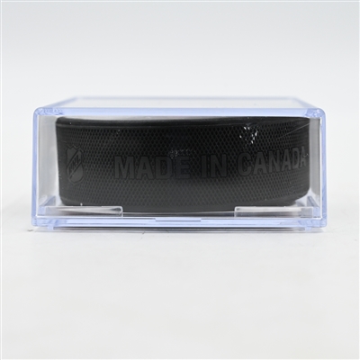 New Jersey Devils - Game Puck - April 27, 2025 vs. Carolina Hurricanes - 2025 Stanley Cup Playoffs - Round 1, Game 4 (Devils Logo)