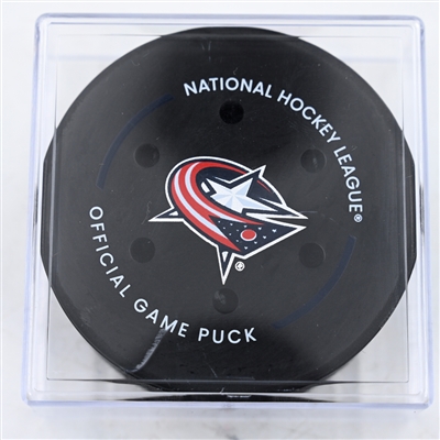 Kirill Marchenko - Columbus Blue Jackets - Goal Puck - February 26, 2025 vs. Dallas Stars (Blue Jackets Logo)
