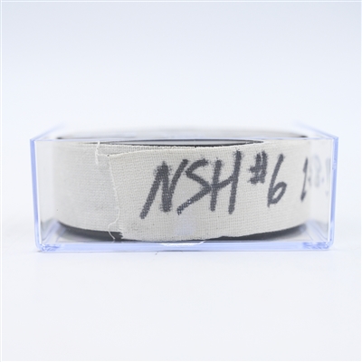 Jonathan Marchessault - Nashville Predators - Goal Puck - February 8, 2025 vs. Buffalo Sabres (Predators Logo)