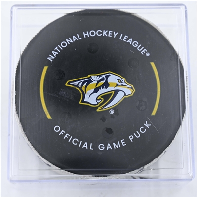 Jonathan Marchessault - Nashville Predators - Goal Puck - February 3, 2025 vs. Ottawa Senators (Predators Logo)