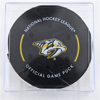 Michael McCarron - Nashville Predators - Goal Puck - February 25, 2025 vs. Florida Panthers (Predators Logo)