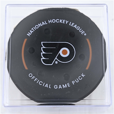 Connor McMichael - Washington Capitals - Goal Puck - February 6, 2025 vs. Philadelphia Flyers (Flyers Logo)