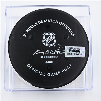 Connor McMichael - Washington Capitals - Goal Puck - February 23, 2025 vs. Edmonton Oilers (Capitals' 50th Anniversary Logo)