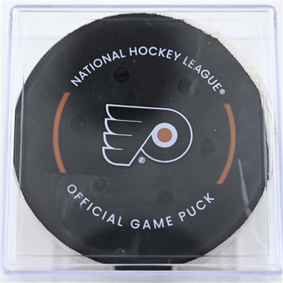 Timo Meier - New Jersey Devils - Goal Puck - January 27, 2025 vs. Philadelphia Flyers (Flyers Logo)