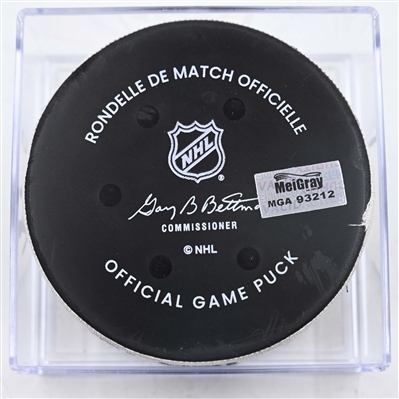 Dawson Mercer - New Jersey Devils - Goal Puck - January 29, 2025 vs. Philadelphia Flyers (Devils Logo)