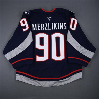 Elvis Merzlikins - Navy Photo Shoot-Worn Jersey - 2025 Stadium Series