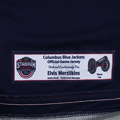 Elvis Merzlikins - Navy Photo Shoot-Worn Jersey - 2025 Stadium Series