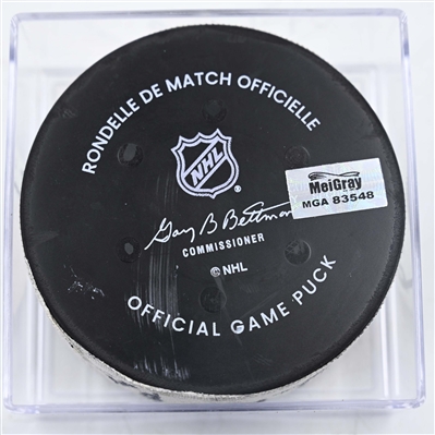 Matvei Michkov - Philadelphia Flyers - Goal Puck - January 18, 2025 vs. New Jersey Devils (Devils Logo)