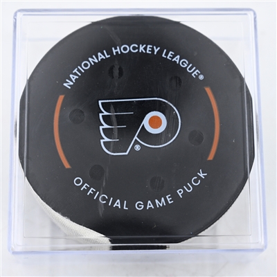 Matvei Michkov - Philadelphia Flyers - Goal Puck - February 22, 2025 vs. Edmonton Oilers (Flyers Logo)