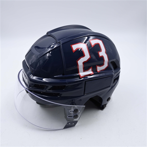 Sean Monahan - Game-Issued Navy, CCM Helmet w/ Oakley Shield - 2025 Stadium Series 