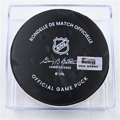 Jake Neighbours - St. Louis Blues - Goal Puck - February 27, 2025 vs. Washington Capitals (Capitals' 50th Anniversary Logo)