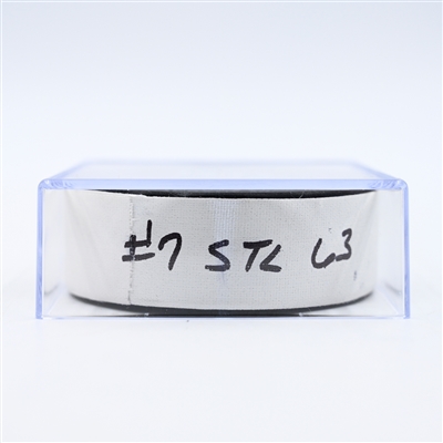 Jake Neighbours - St. Louis Blues - Goal Puck - February 27, 2025 vs. Washington Capitals (Capitals' 50th Anniversary Logo)