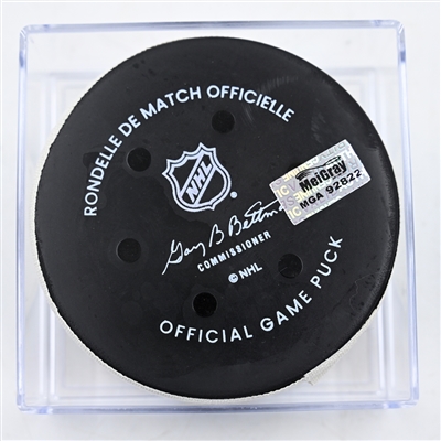 Brock Nelson - New York Islanders - Goal Puck - February 8, 2025 vs. Minnesota Wild (Wild Logo)