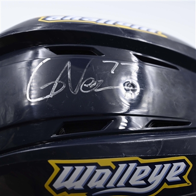 Griffin Ness - Toledo Walleye - Team-Issued Navy, Warrior Helmet - 2025 Warrior/ECHL Hockey Heritage Classic - Autographed