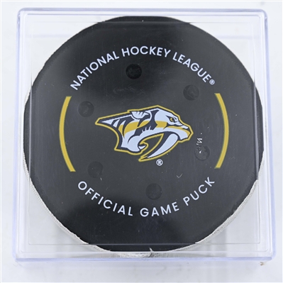 Tommy Novak - Nashville Predators - Goal Puck - January 21, 2025 vs. San Jose Sharks (Predators Logo)