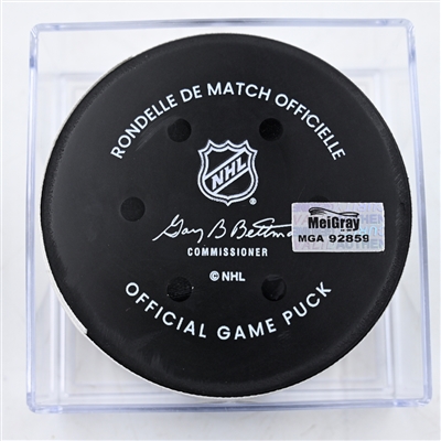 Colton Parakyo - St. Louis Blues - Goal Puck - February 27, 2025 vs. Washington Capitals (Capitals' 50th Anniversary Logo)