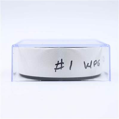 Cole Perfetti - Winnipeg Jets - Goal Puck - February 1, 2025 vs. Washington Capitals (Capitals' 50th Anniversary Logo)