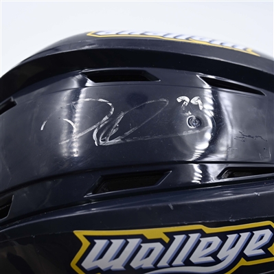 Darian Pilon - Toledo Walleye - Team-Issued Navy, Warrior Helmet - 2025 Warrior/ECHL Hockey Heritage Classic - Autographed