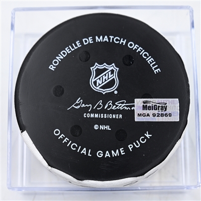 Shane Pinto - Ottawa Senators - Goal Puck - March 3, 2025 vs. Washington Capitals (Capitals' 50th Anniversary Logo)