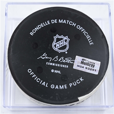 Martin Pospisil - Calgary Flames - Goal Puck - January 25, 2025 vs. Minnesota Wild (Wild Logo)