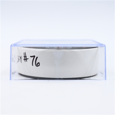 Martin Pospisil - Calgary Flames - Goal Puck - February 25, 2025 vs. Washington Capitals (Capitals' 50th Anniversary Logo)