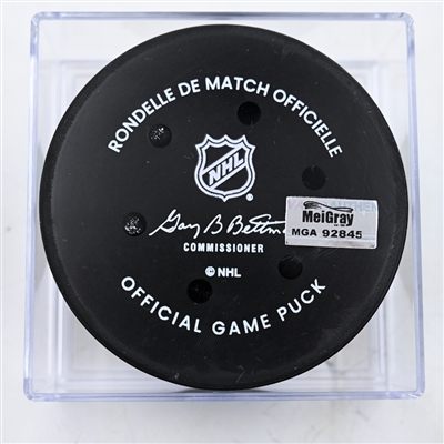 Ivan Provorov - Columbus Blue Jackets - Goal Puck - February 26, 2025 vs. Dallas Stars (Blue Jackets Logo)