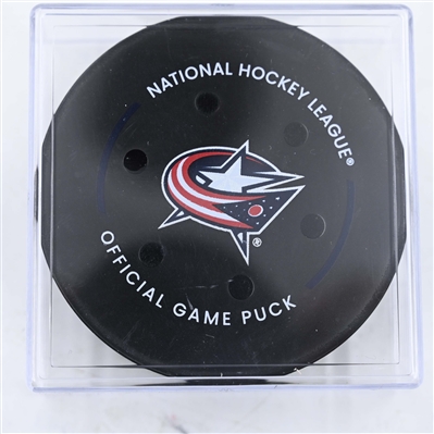 Ivan Provorov - Columbus Blue Jackets - Goal Puck - February 6, 2025 vs. Utah Hockey Club (Blue Jackets Logo)