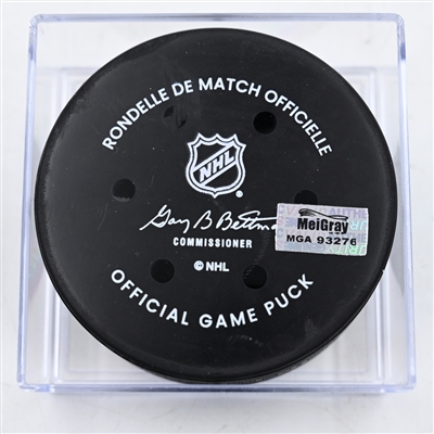 James van Riemsdyk - Columbus Blue Jackets - Goal Puck - February 8, 2025 vs. New York Rangers (Blue Jackets Logo)