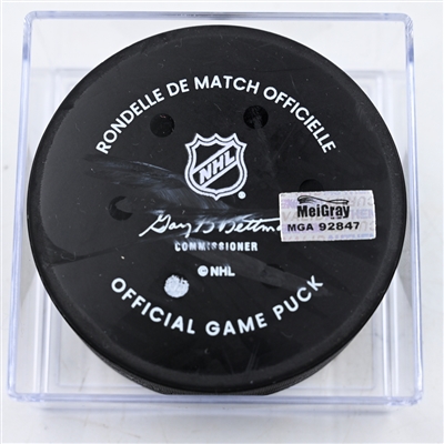 Jason Robertson - Dallas Stars - Goal Puck - February 26, 2025 vs. Columbus Blue Jackets (Blue Jackets Logo)