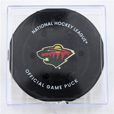Marco Rossi - Minnesota Wild - Goal Puck - February 8, 2025 vs. New York Islanders (Wild Logo)